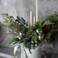 Christmas Flowers, Christmas flower arrangement, Flower delivery in Boston, Flower delivery in Quincy, Quincy florist, Boston Florist, Same-Day Delivery, Christmas Centerpiece, Flowers in a Hat Box, Hat Box Flower Arrangement