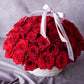 Flower Arrangement. Flower Delivery Boston. Roses. Bouquet. Flower arrangement. Flower delivery Boston. Same Day Delivery. Flowers. Quincy Florist. Flower Delivery in Quincy. Roses in a basket, Valentine's Day Flowers.